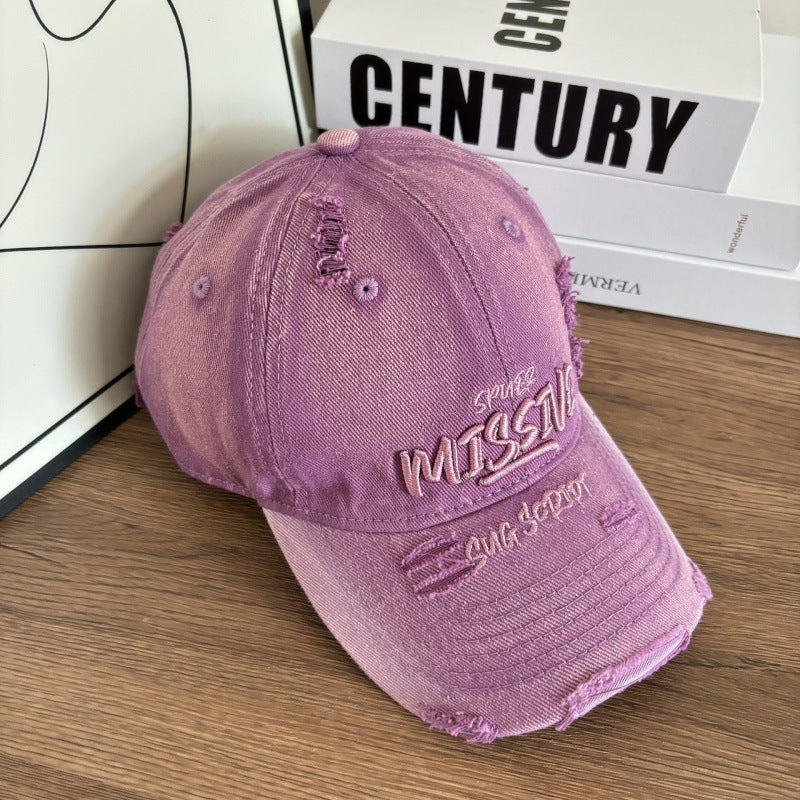 Women's Distressed Denim Adjustable Baseball Cap Stornfield