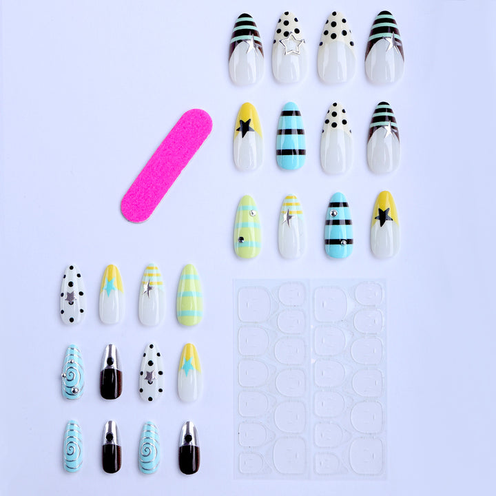 Stylish geometric accent artificial nails Stornfield