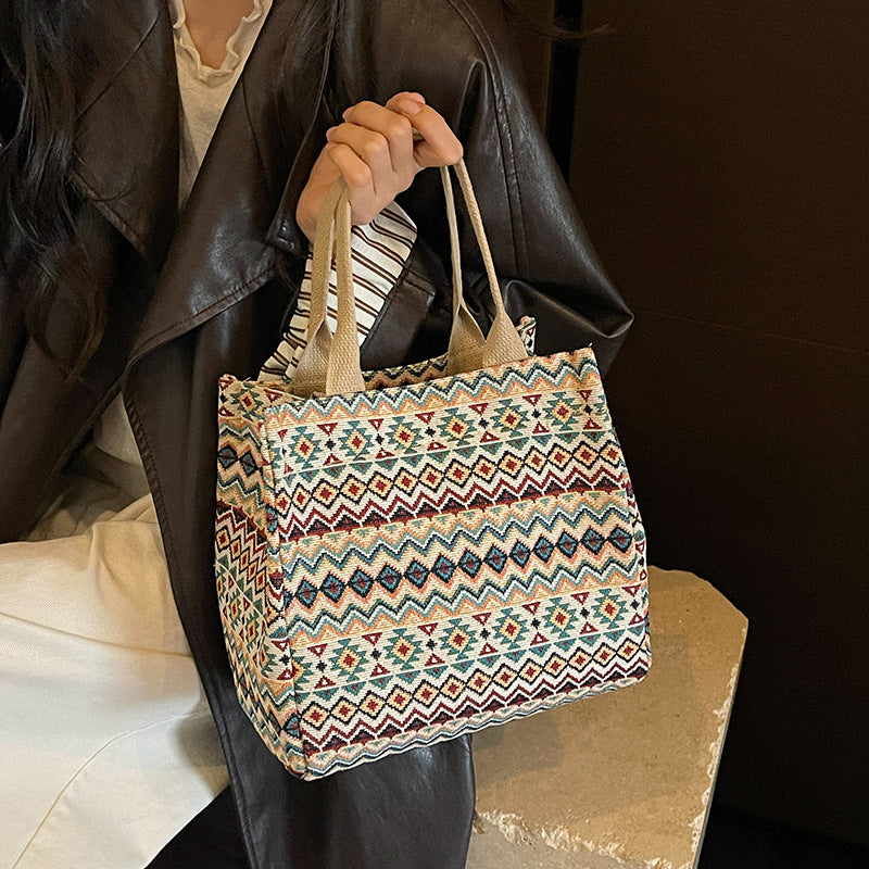 Artisanal Patterned Tote Bag