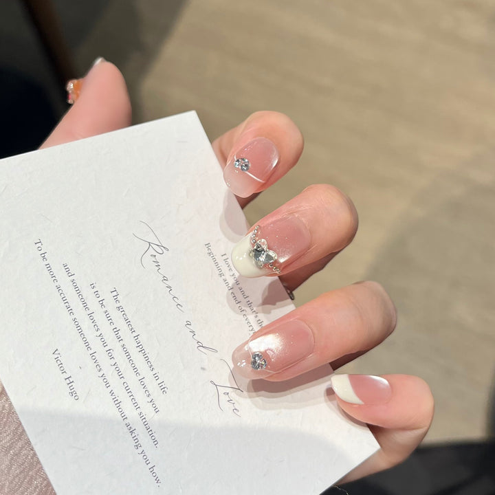 Artistic French Tip Press-On Nails Stornfield