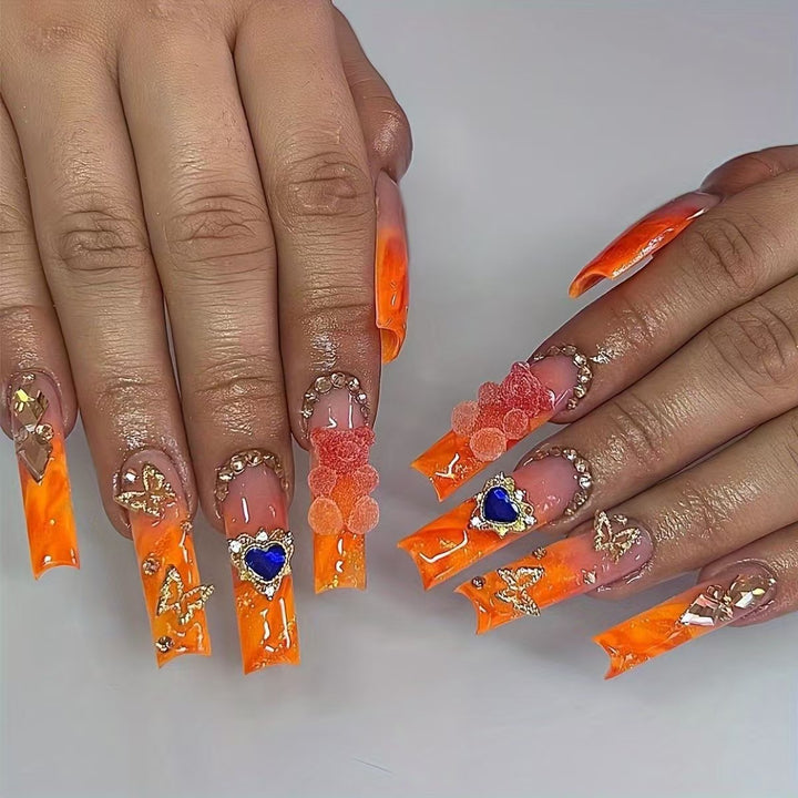 Glamorous Artistic Press-On Nail Extensions Stornfield