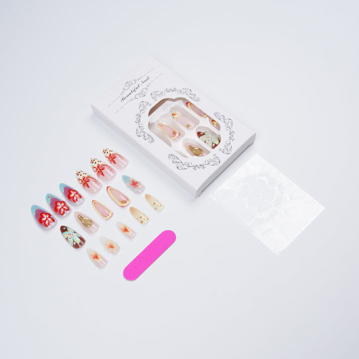 Artificial Nail Set with Floral Accents Stornfield
