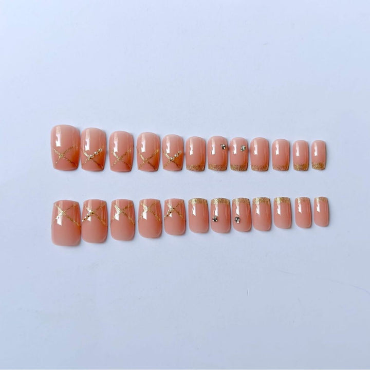 Elegant Rhinestone Decorated Nail Art