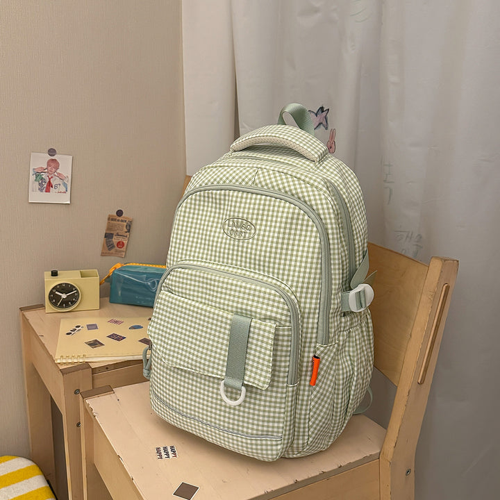 Stylish Checkerboard Pattern Backpack Stornfield 1791205963