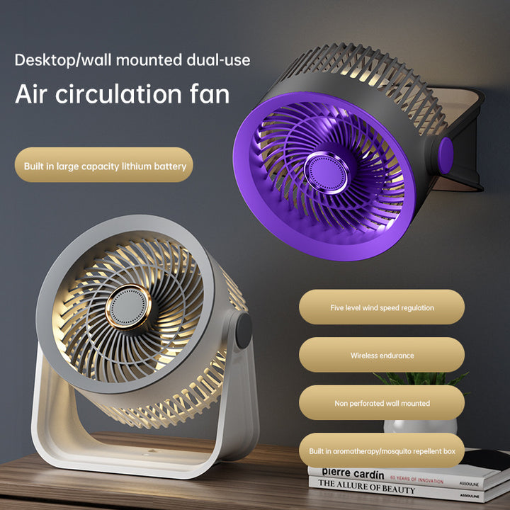 Unisex nan portable rechargeable desk air circulator with adjustable tilt and whisper-quiet brushless motor Stornfield