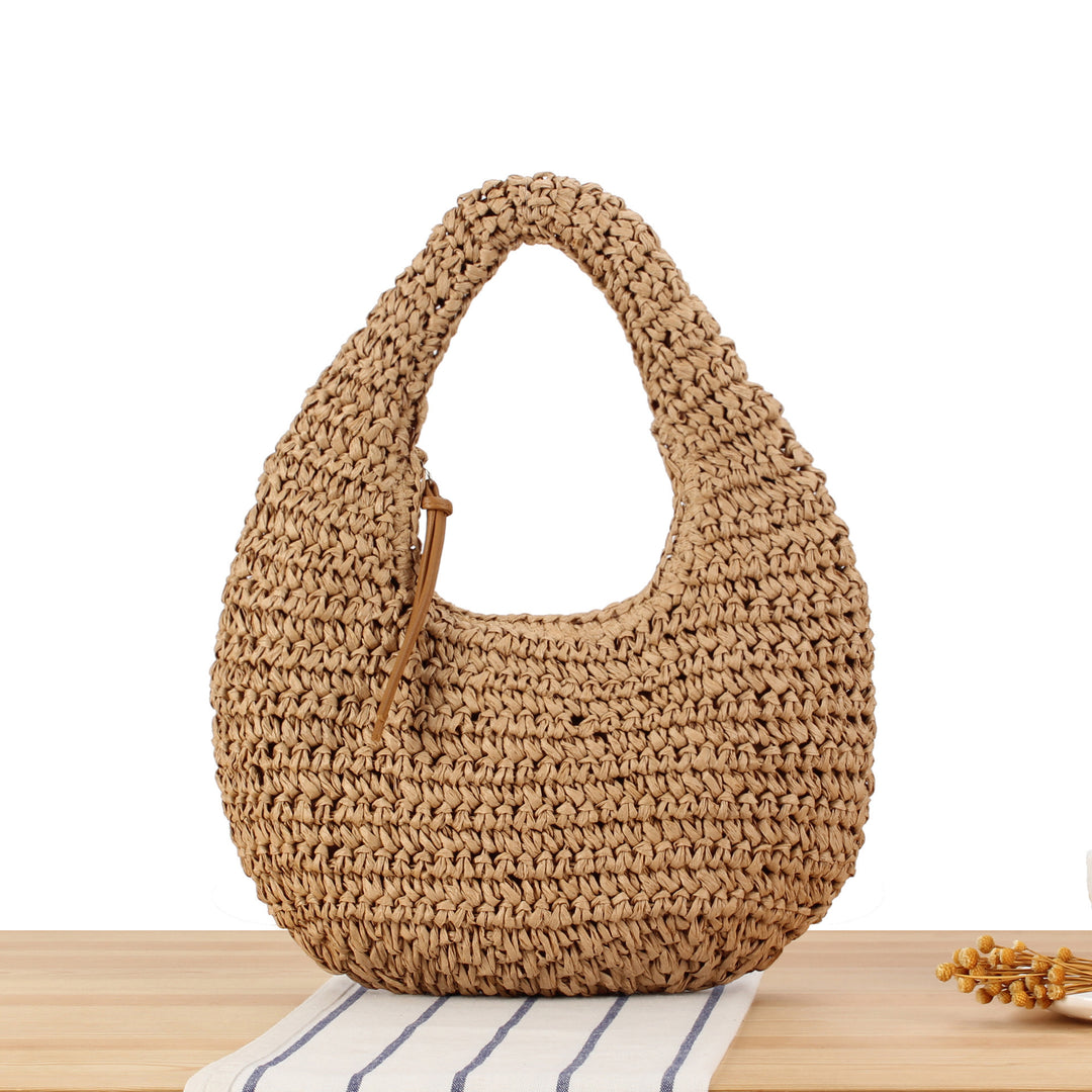 Hand-knotted shoulder bag made of natural material Stornfield