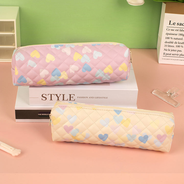Quilted Heart Pattern Pencil Case Stornfield