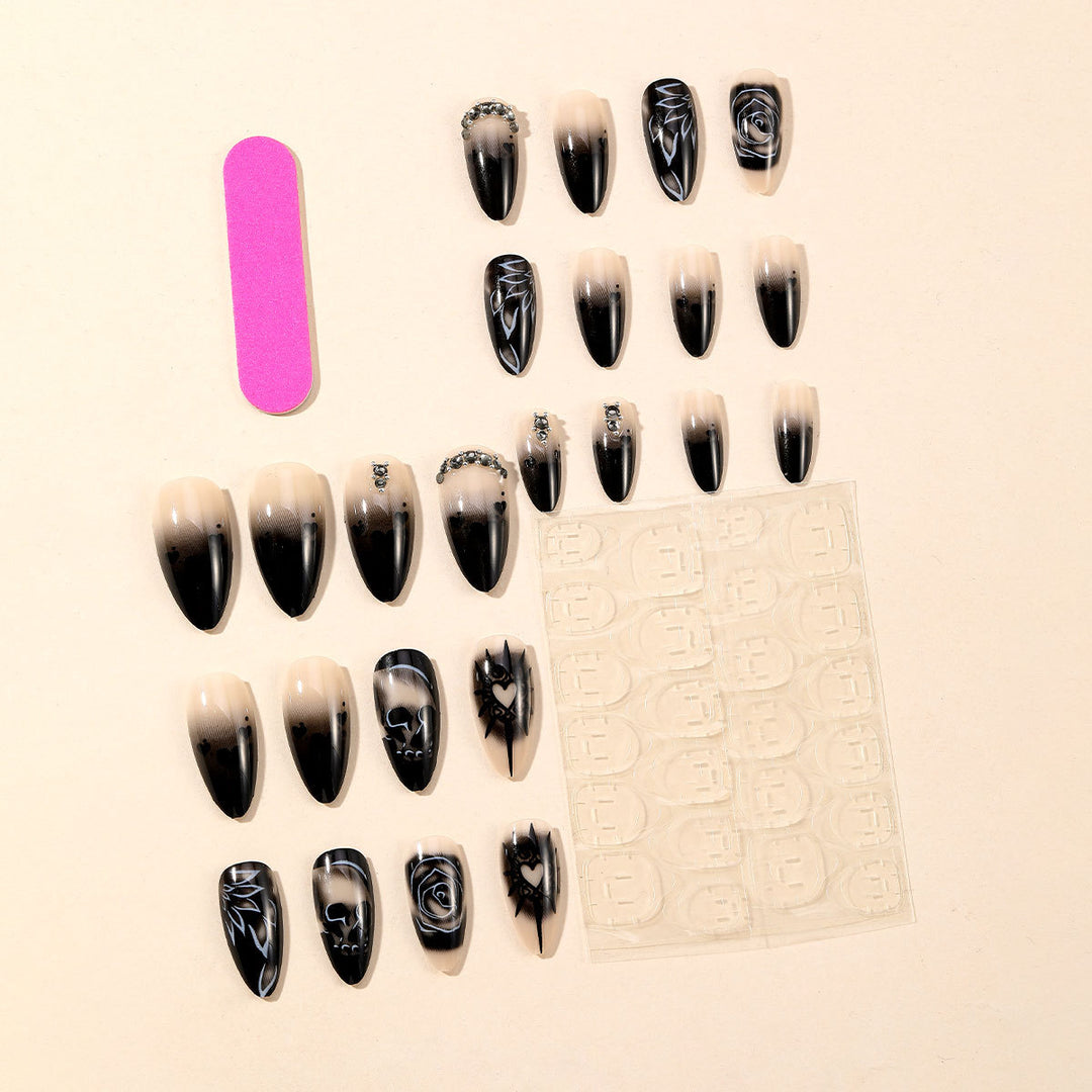 Gothic-Themed 3D Nail Art Extensions Stornfield