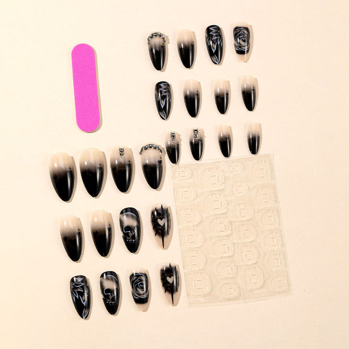 Gothic-Themed 3D Nail Art Extensions Stornfield