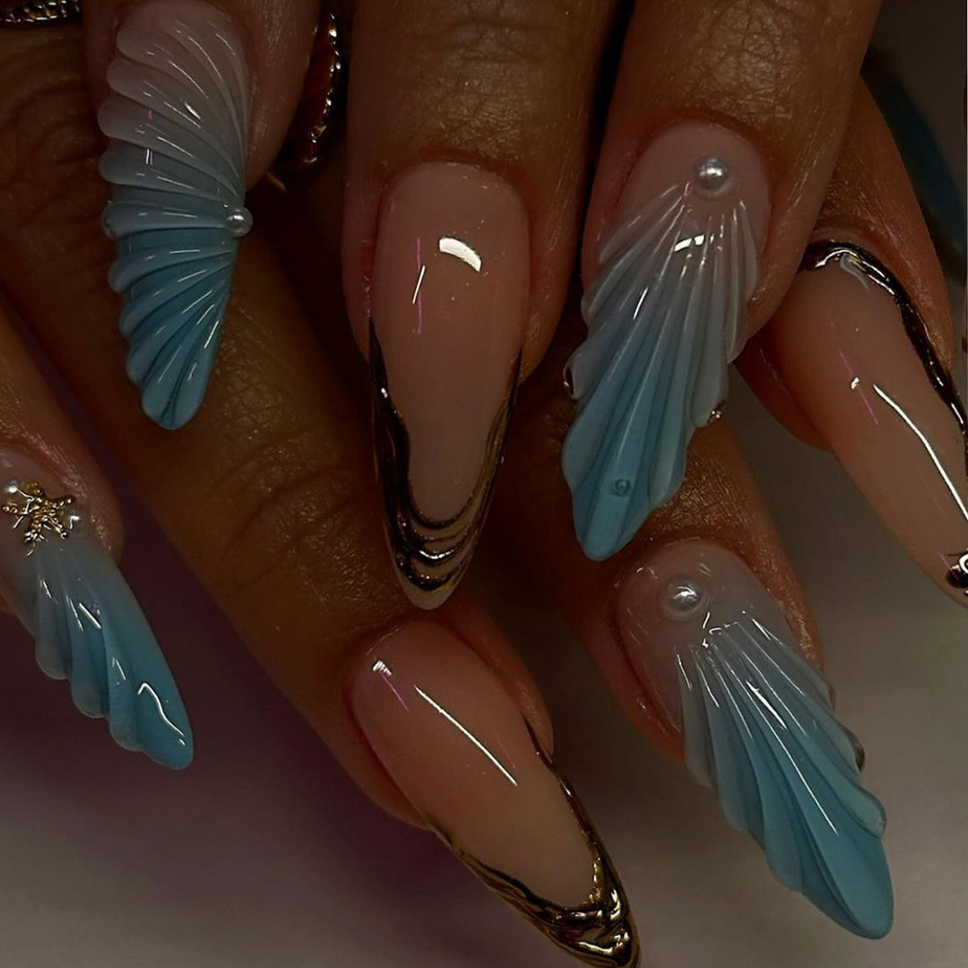 Sculpted Acrylic Press-On Nail Art Extensions Stornfield