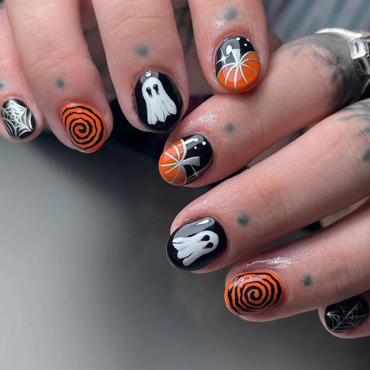 Acrylic nail set with creative Halloween designs Stornfield