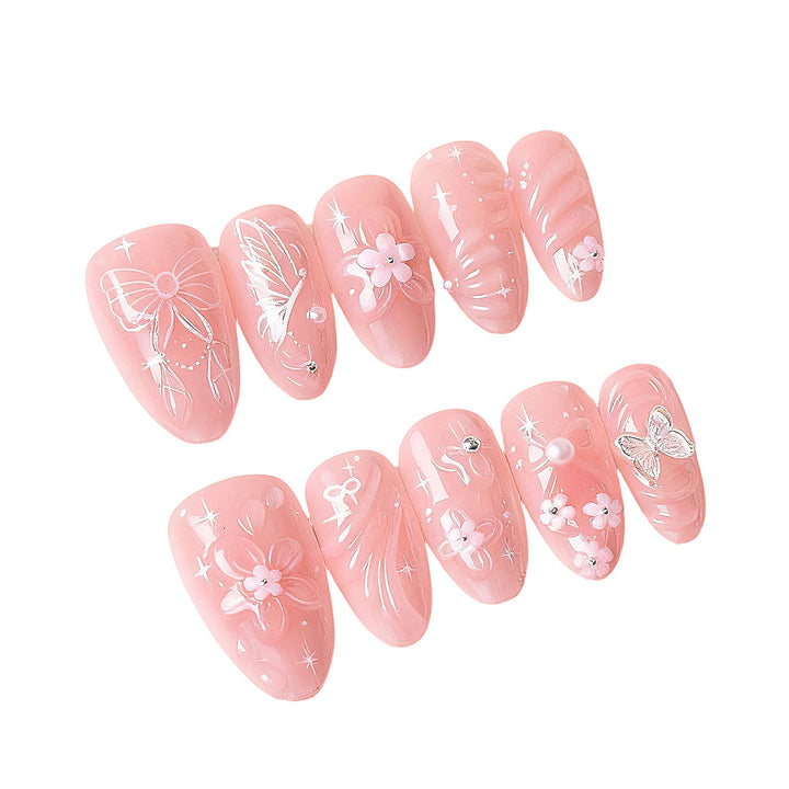 Decorative Floral Press-On Nail Art Set Stornfield