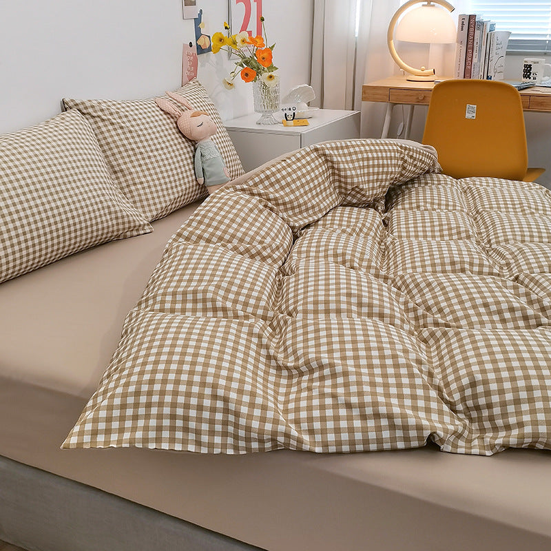 Stylish Checkerboard Pattern Bedding Set