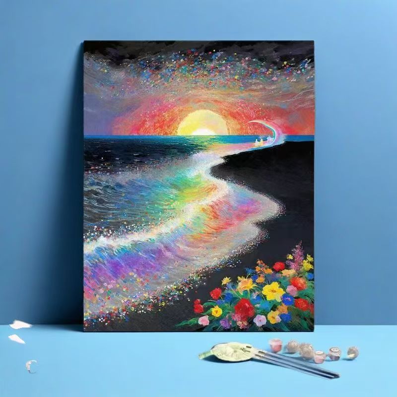Rainbow Ocean Landscape Art Print Stornfield