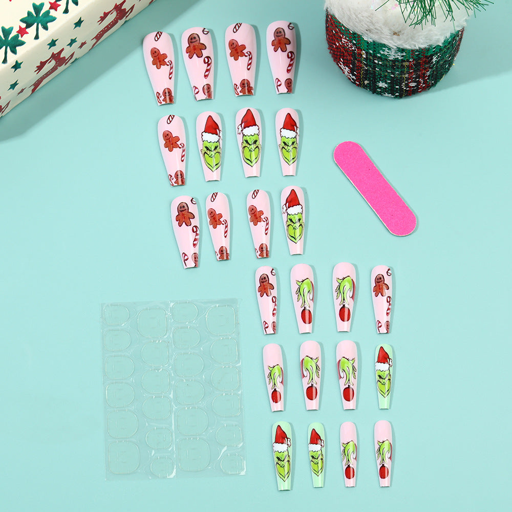 Artificial nail tips with festive Christmas designs Stornfield