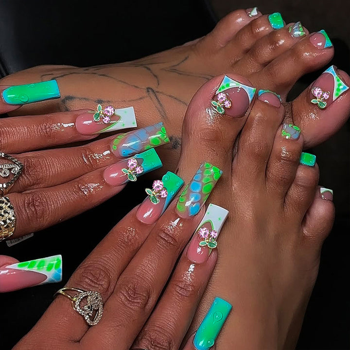 Artistic Nail Extension with Glitter Accents Stornfield