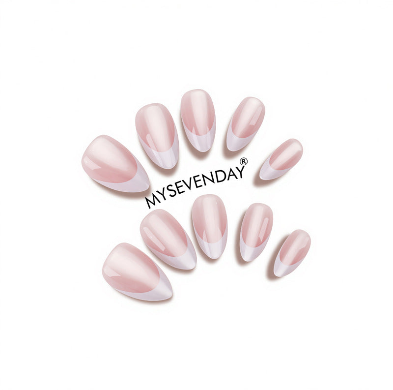 Elegant French Tip Press-On Nail Art Stornfield
