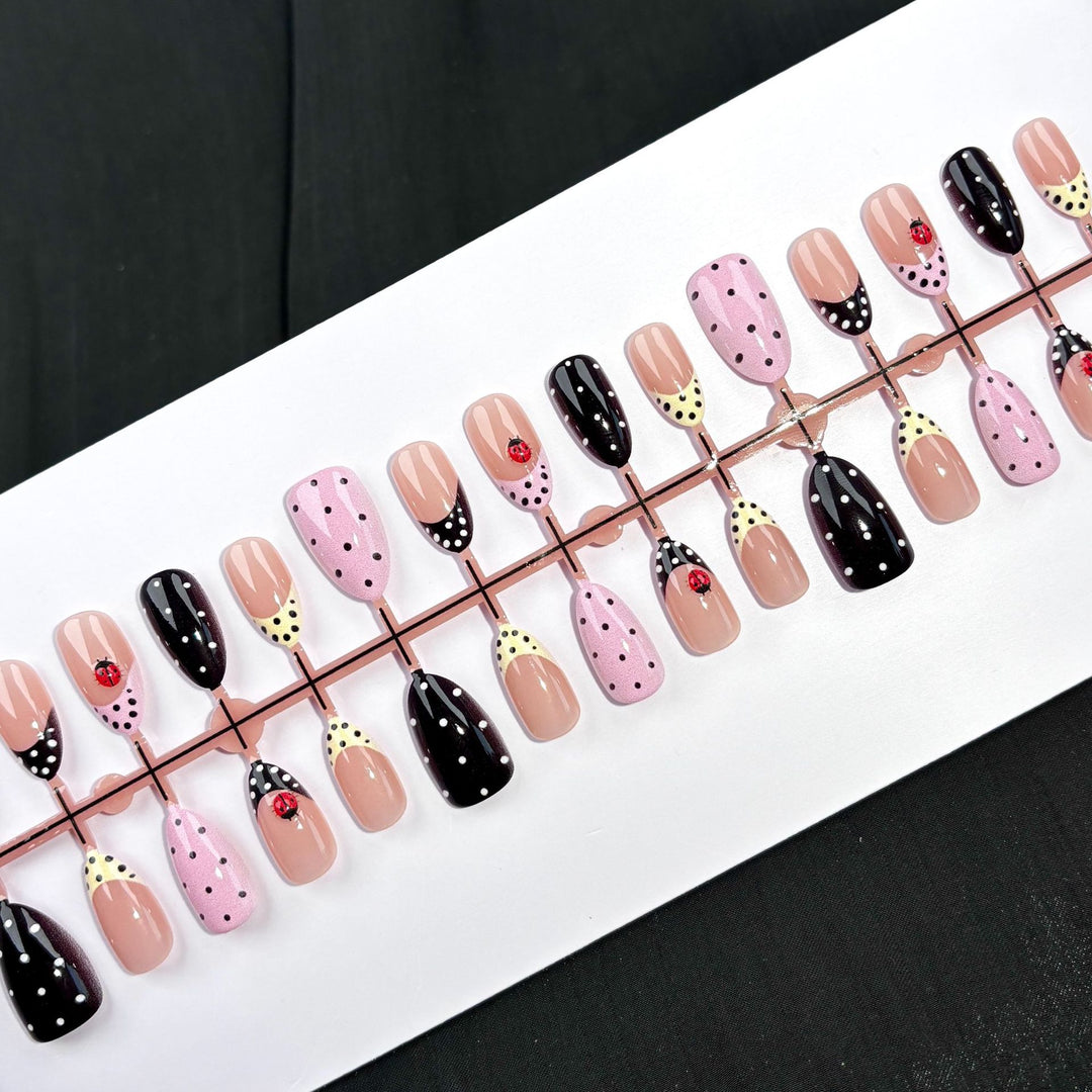 Decorative Press-On Nail Art Set with Unique Patterns