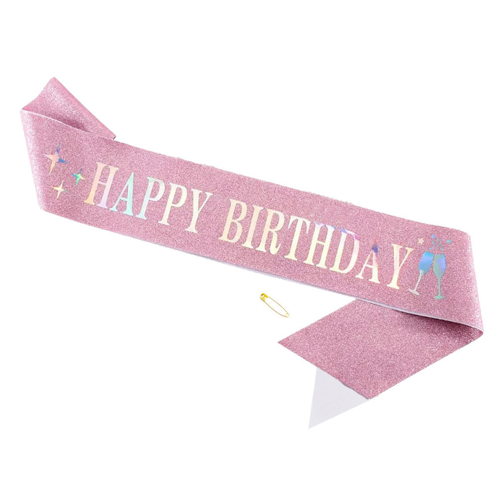 Ladies Glitter Headband with "Happy Birthday" Inscription Stornfield