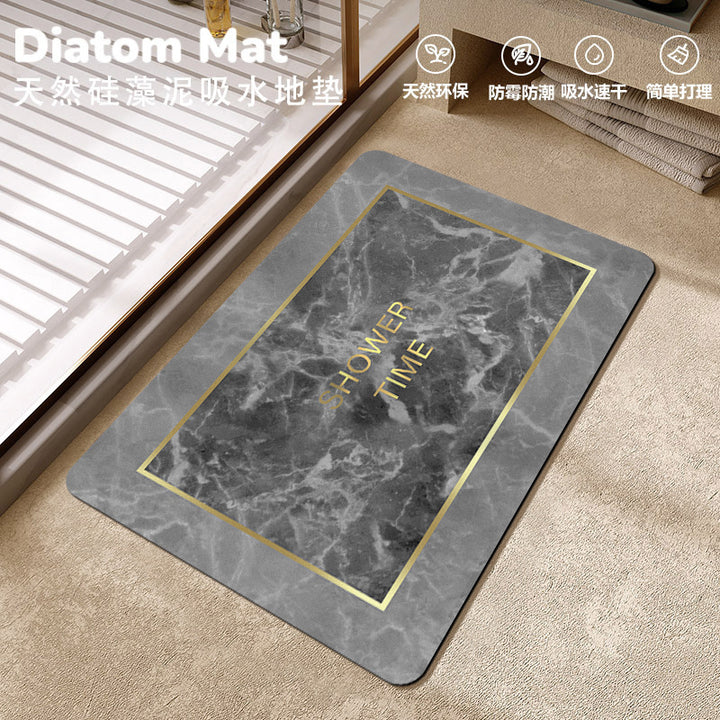 Artistic Marble Print Bath Mat