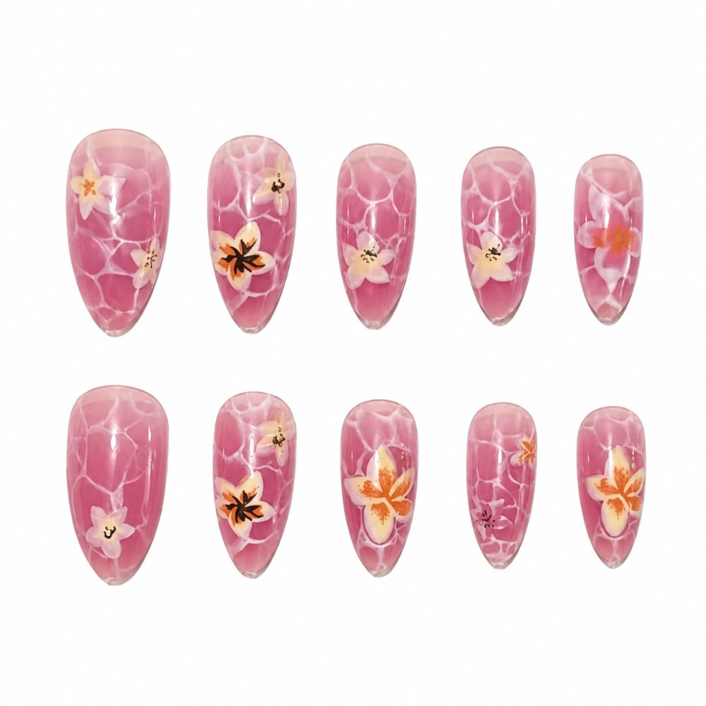 Artistic Floral-Patterned Press-On Nails Stornfield