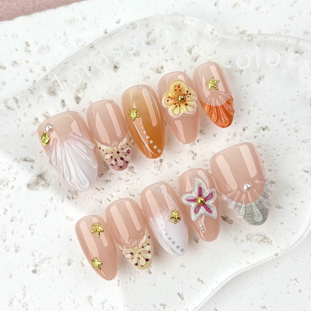 Artistic Floral Nail Art Press-On Collection
