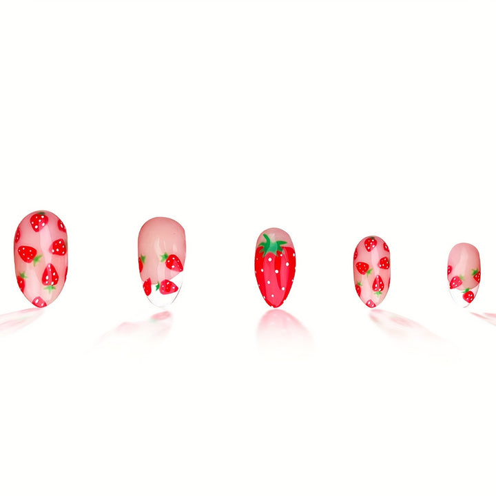 Strawberry-Themed Press-On Nail Set Stornfield