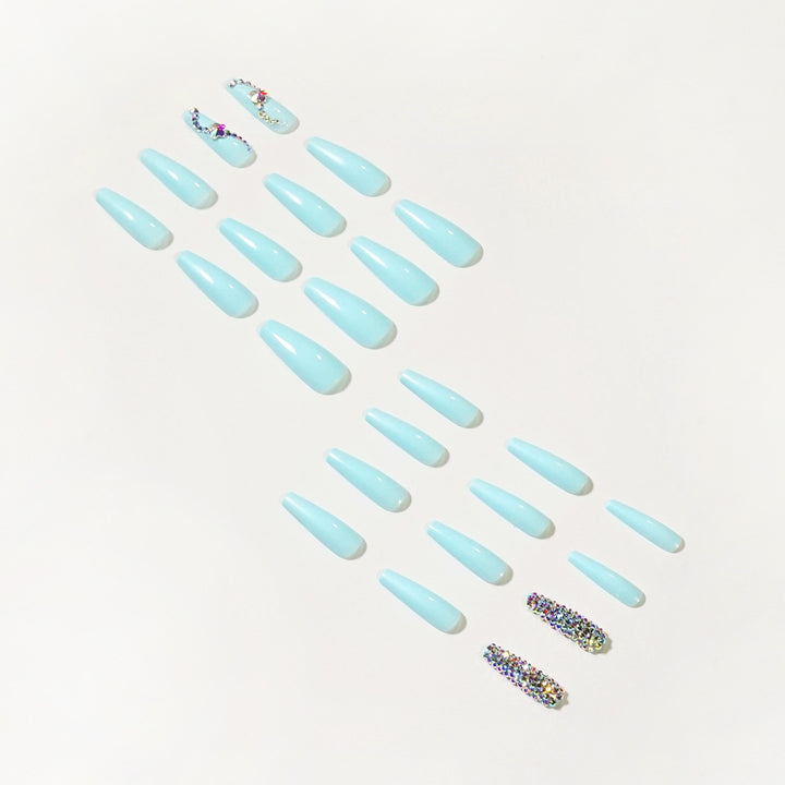 Glamorous artificial nails with sparkling rhinestone embellishments Stornfield