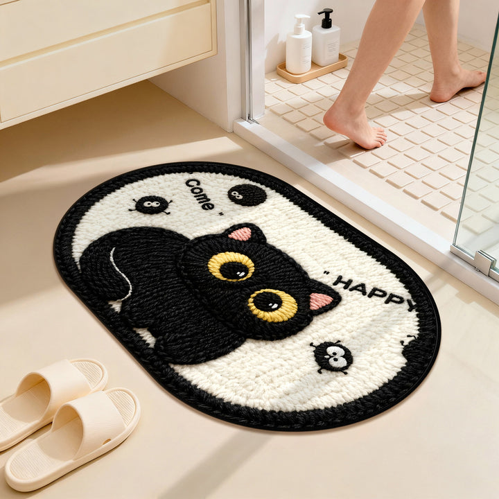 Cute Panda-Themed Plush Bath Mat