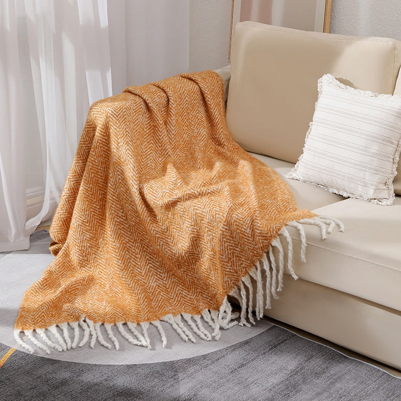 Herringbone Woven Throw Blanket