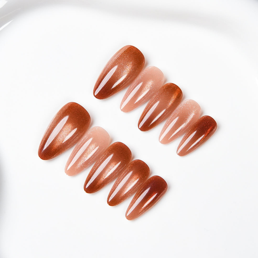 Glossy Gradient Press-On Nails