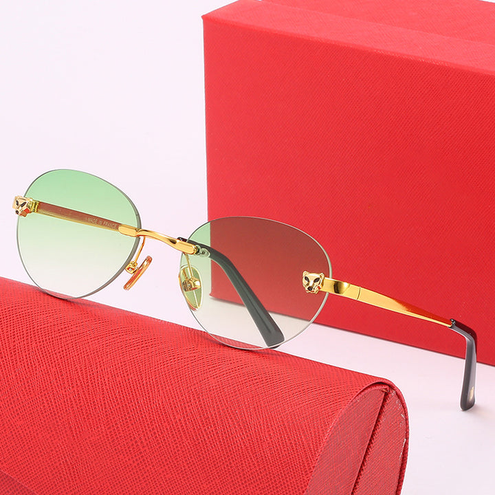 Ladies oval sunglasses with luxurious metallic accents Stornfield
