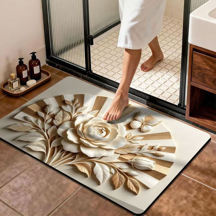 Premium Floral Design Bath Mat Stornfield