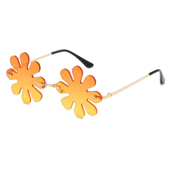 Women Playful Flower Sunglasses with Stylish Metal Frame Stornfield