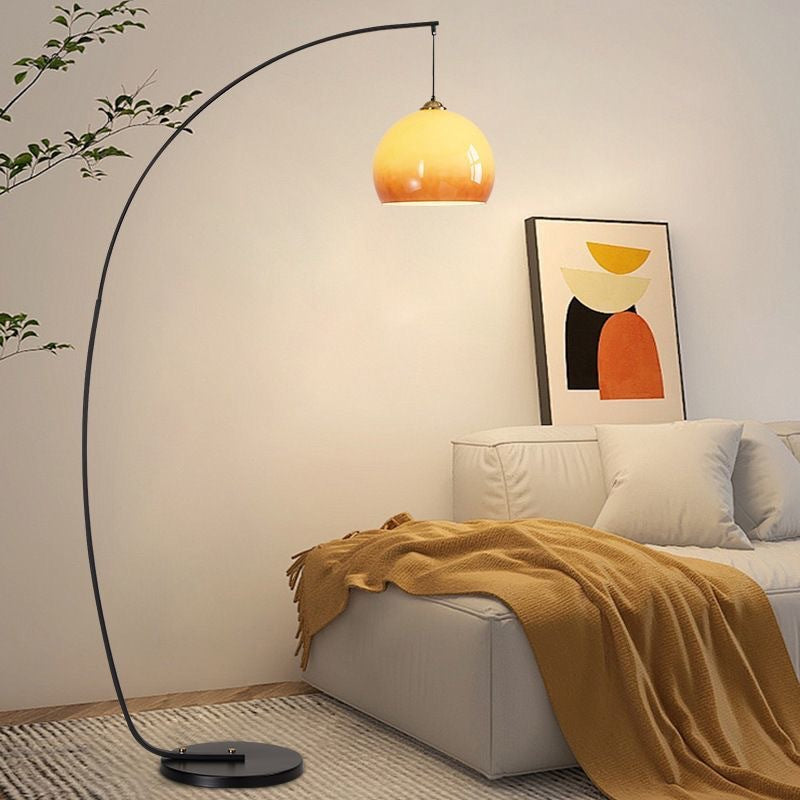 Arc Floor Lamp with Glass Shade