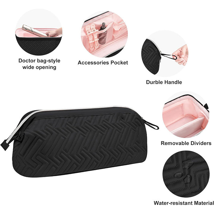 Cosmetic bag with multiple compartments and water-repellent inner lining Stornfield