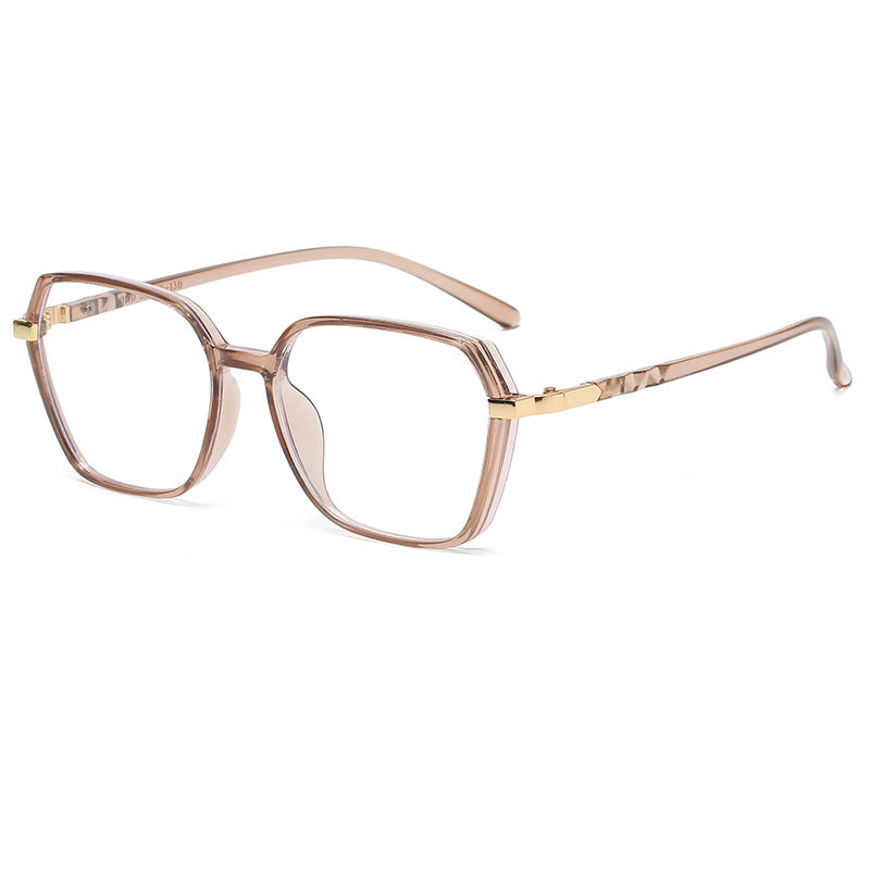 Ladies fashionable square reading glasses with golden accents Stornfield