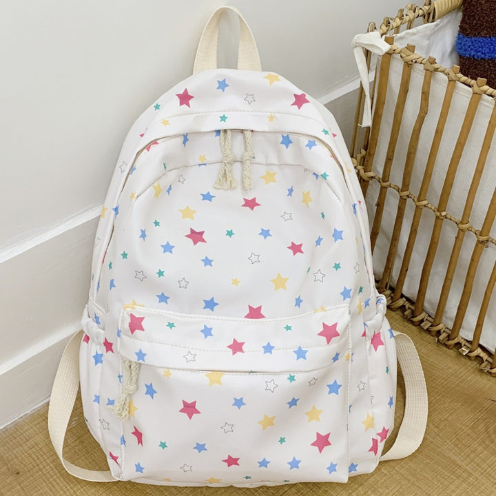Backpack with Colorful Star Pattern and Practical Organization Compartments Stornfield