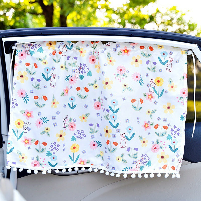 Unisex nan sun protection car curtain with elastic fastening strap and opaque cotton blend Stornfield