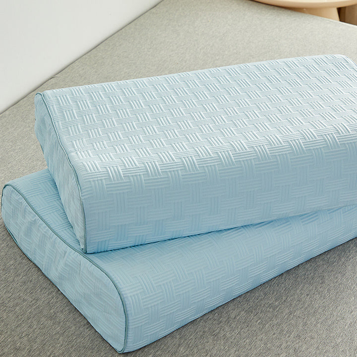 Orthopedic neck support pillow with ergonomic shape and ventilated cover Stornfield