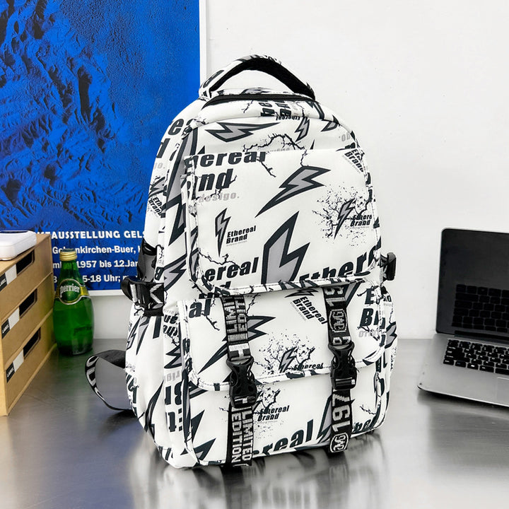 Graphic Print Multi-Pocket Backpack Stornfield