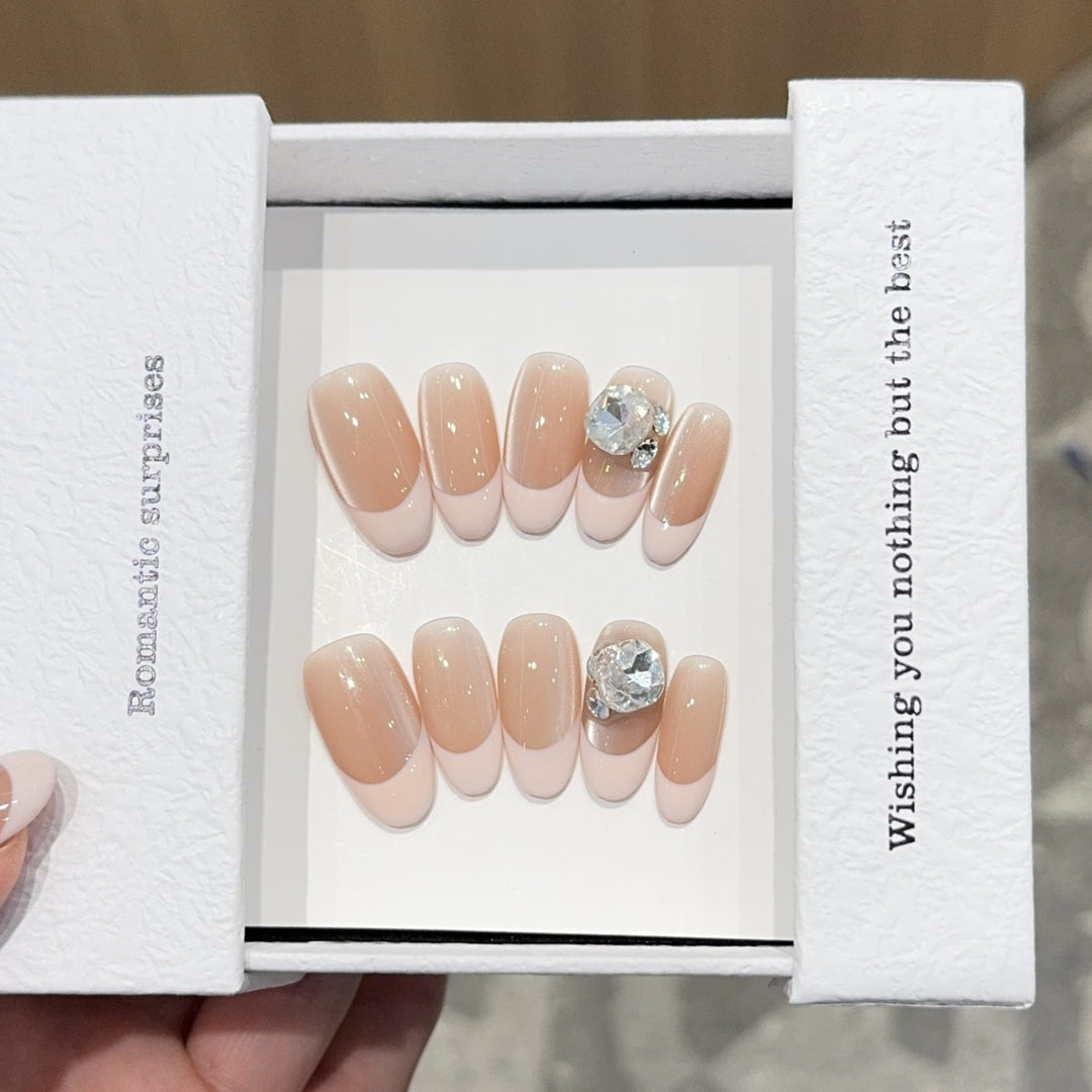 Artificial nail tips with elegant rhinestone accents Stornfield