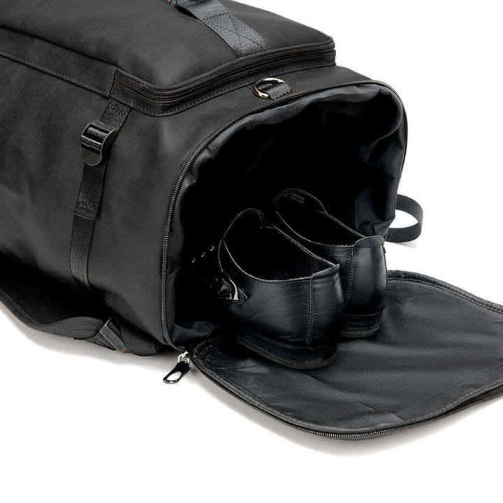 Premium Leather Rolltop Backpack