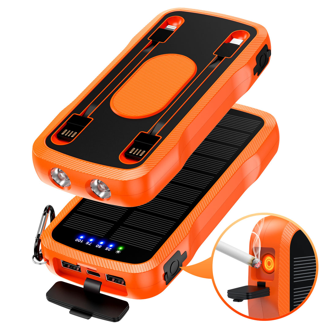 Solar charger with integrated USB ports and LED lamps Stornfield