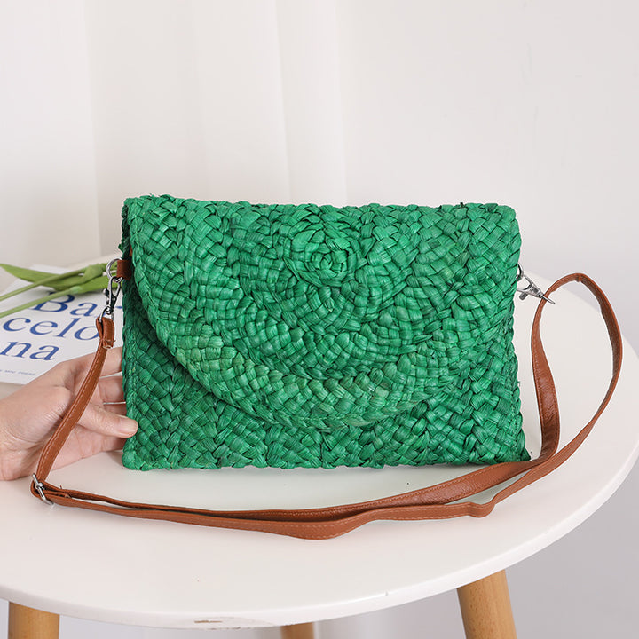 Handcrafted basket bag in elegant wave pattern Stornfield