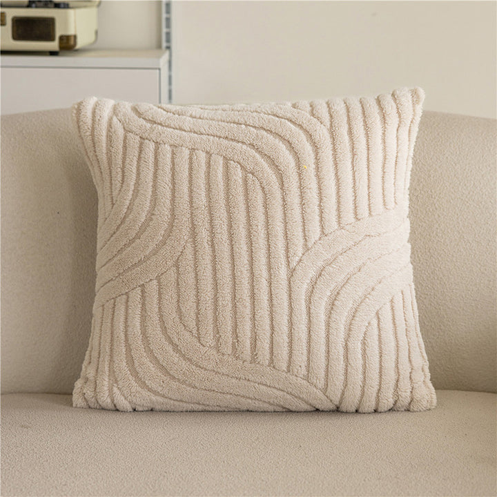 Decorative Rectangular Bouclé Textured Lumbar Throw Pillow