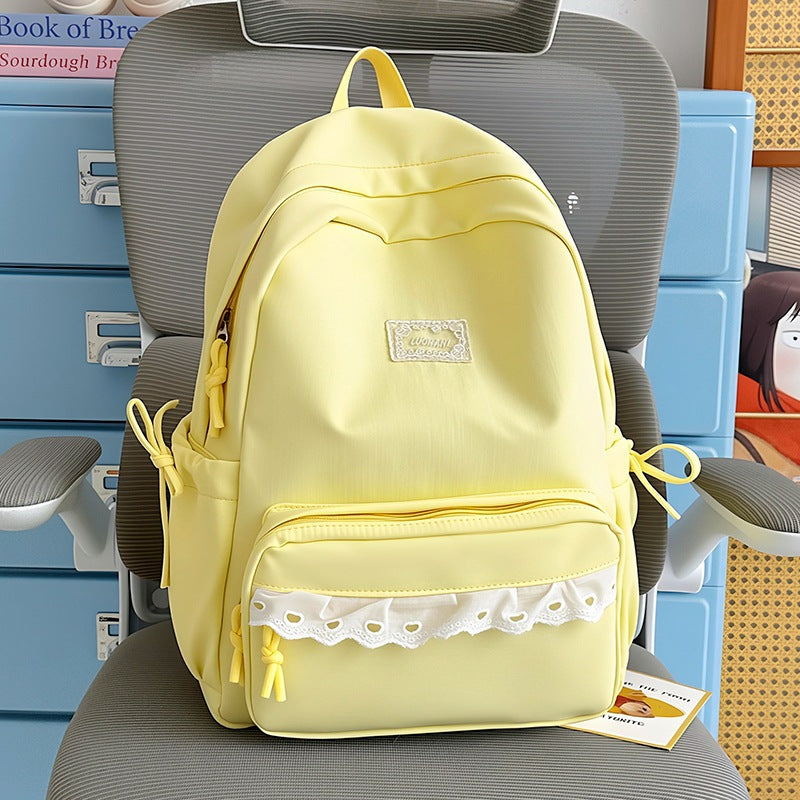 Decorative Lace-Trimmed School Backpack Stornfield