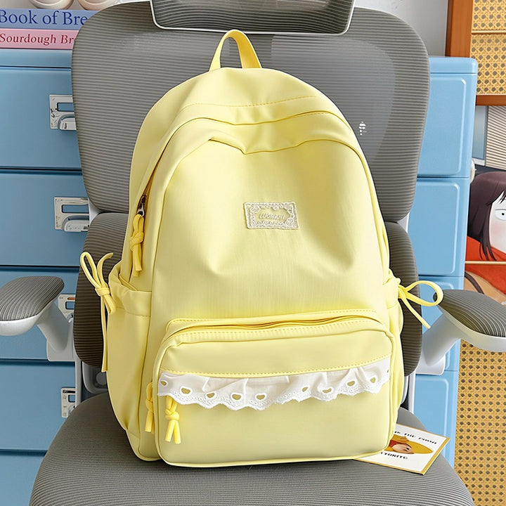 Decorative Lace-Trimmed School Backpack Stornfield