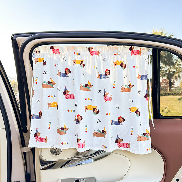 Unisex nan sun protection car curtain with elastic fastening strap and opaque cotton blend Stornfield