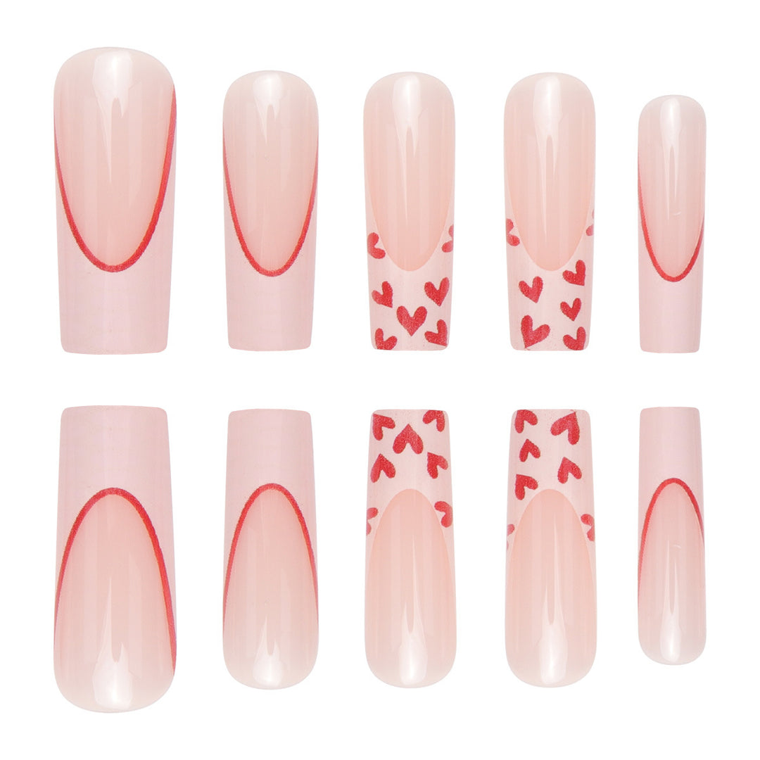 Romantic Heart-Accent Press-On Nail Set Stornfield